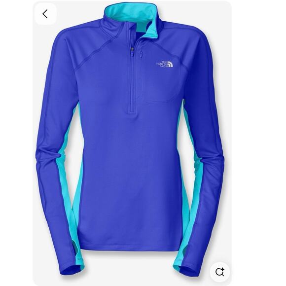 The North Face XS VaporWick Quarter Zip Running Shirt Blue Long Sleeve - Picture 1 of 9